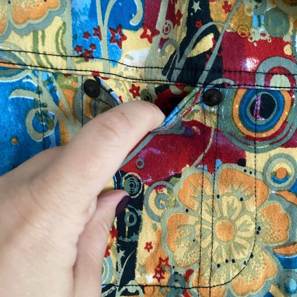 Kaktus Jacket Size Medium Multicolor Printed Button Down Colorful Artsy Unique - Picture 5 of 10
